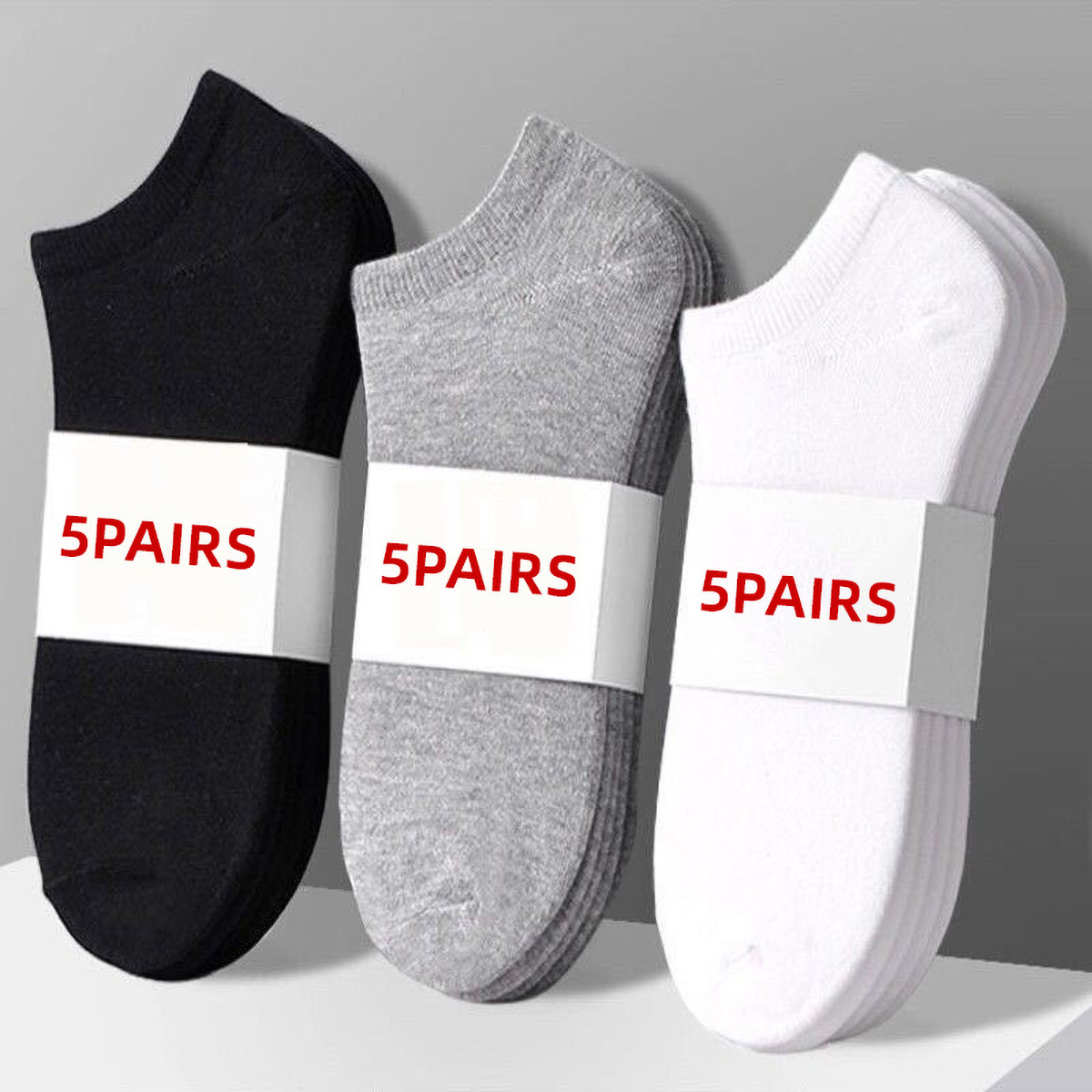 No Show Sock Women - 5 пар унисекс повседневных однотонных носков-лодочек,