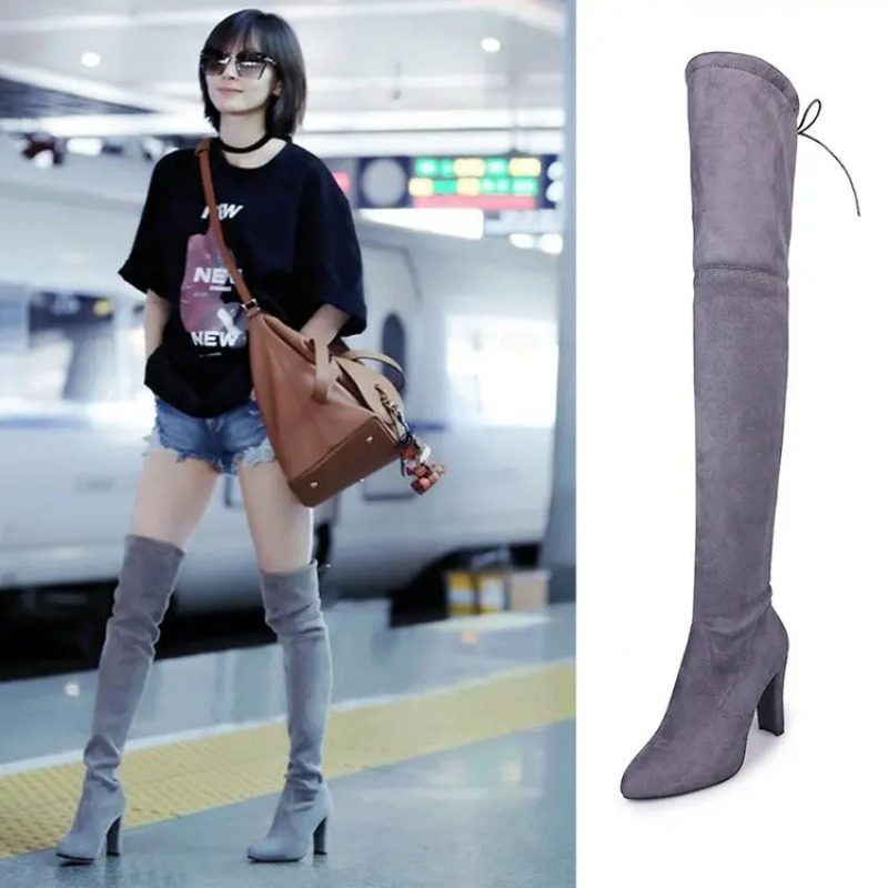 Knee High Sock Women - Новые женские сапоги до колена в