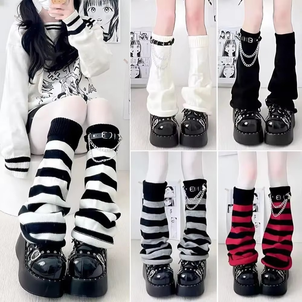 Boot Sock Slouchy - Готические вязаные гетры в стиле харадзюку,