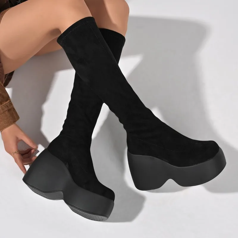 Knee High Sock Women - Новые зимние узкие эластичные носки больших