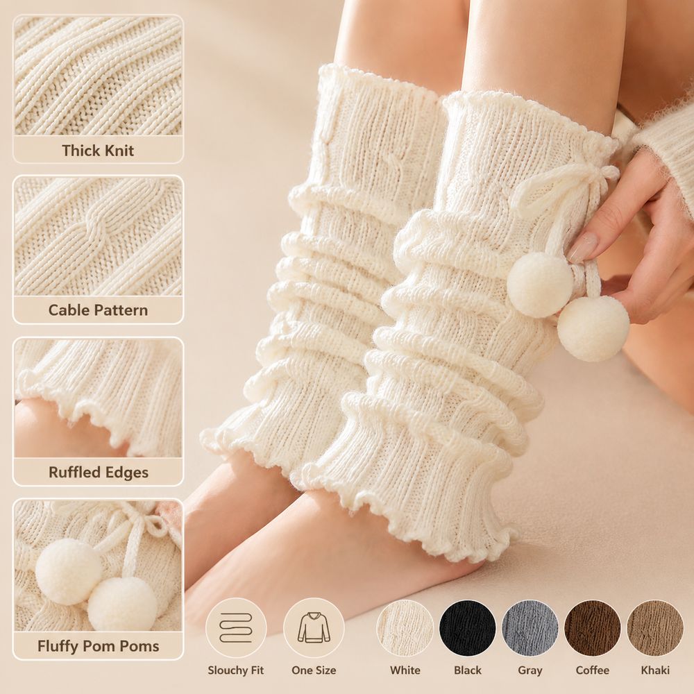 Boot Sock Slouchy - Вязаные гетры с рифлеными краями, узором